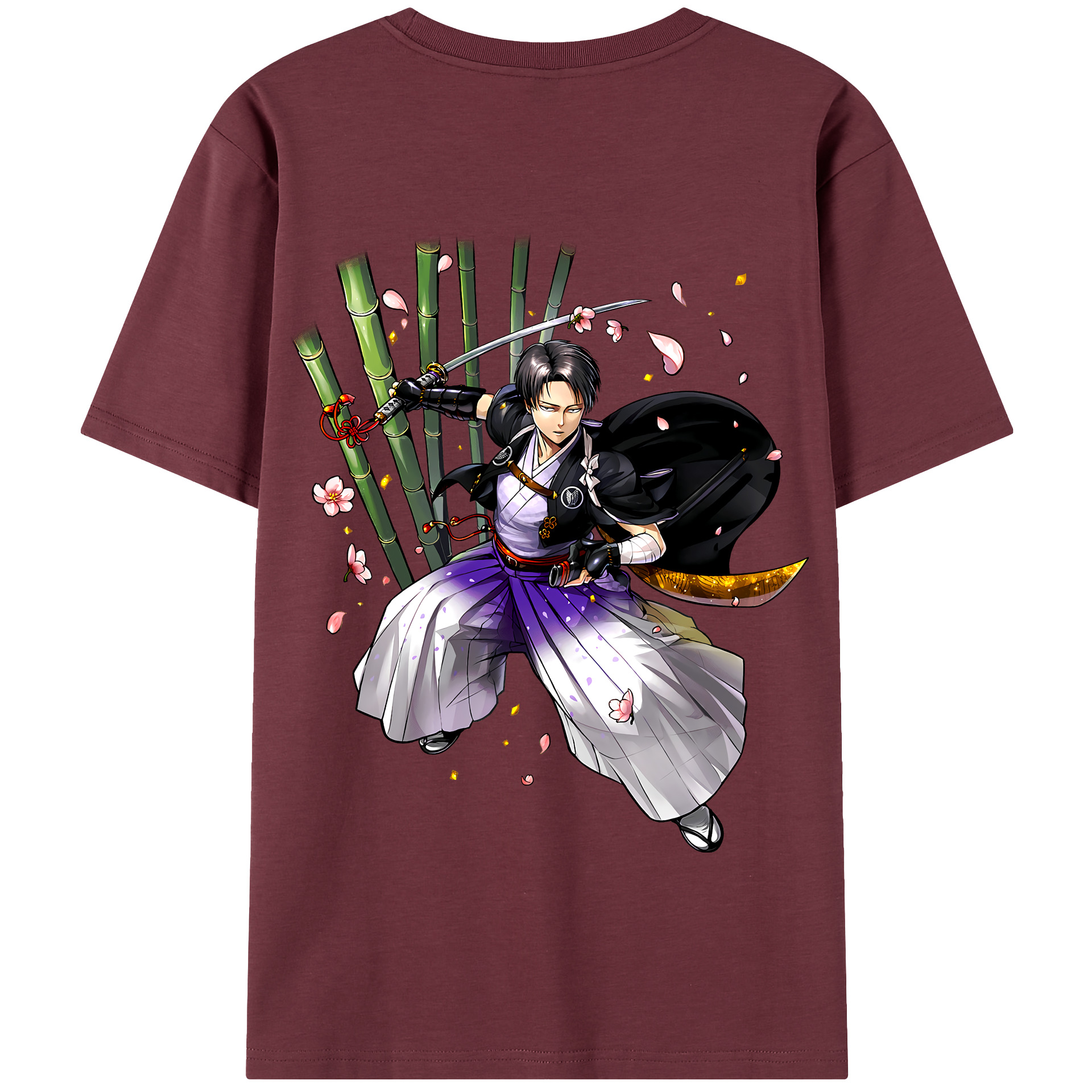 （画像用） 進撃の巨人 リヴァイ·アッカーマン Attack on Titan Levi Ackerman 綿100％半袖Tシャツ（背面プリント）
